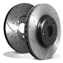 Front Drilled Grooved 320mm Brake Discs – Audi A5, Convertible & Sportback-Gravity Performance