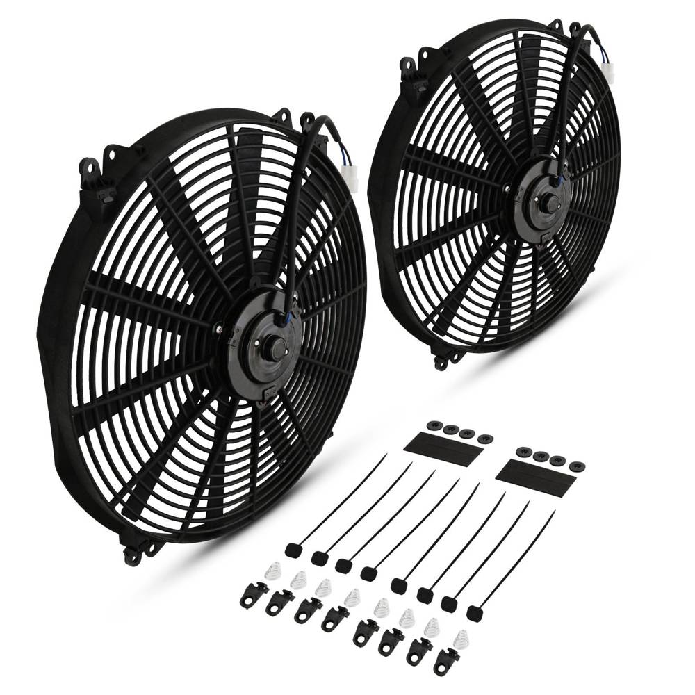 2x 16″ Universal Straight Blade Fan Kit-Gravity Performance
