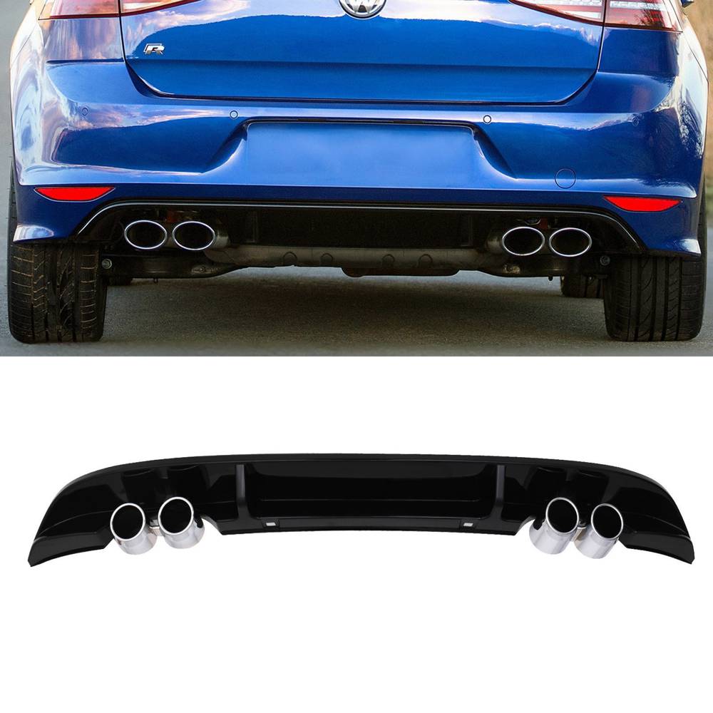 Gloss Black Quad Tip Rear Diffuser – VW Golf MK7.5 17-20-Gravity Performance