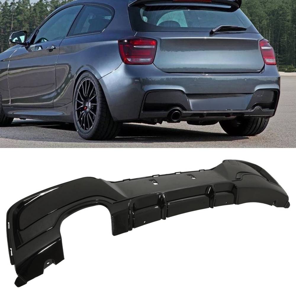 Gloss Black SIngle Exit Rear Diffuser – BMW 1 Series F20 2012-2015-Gravity Performance