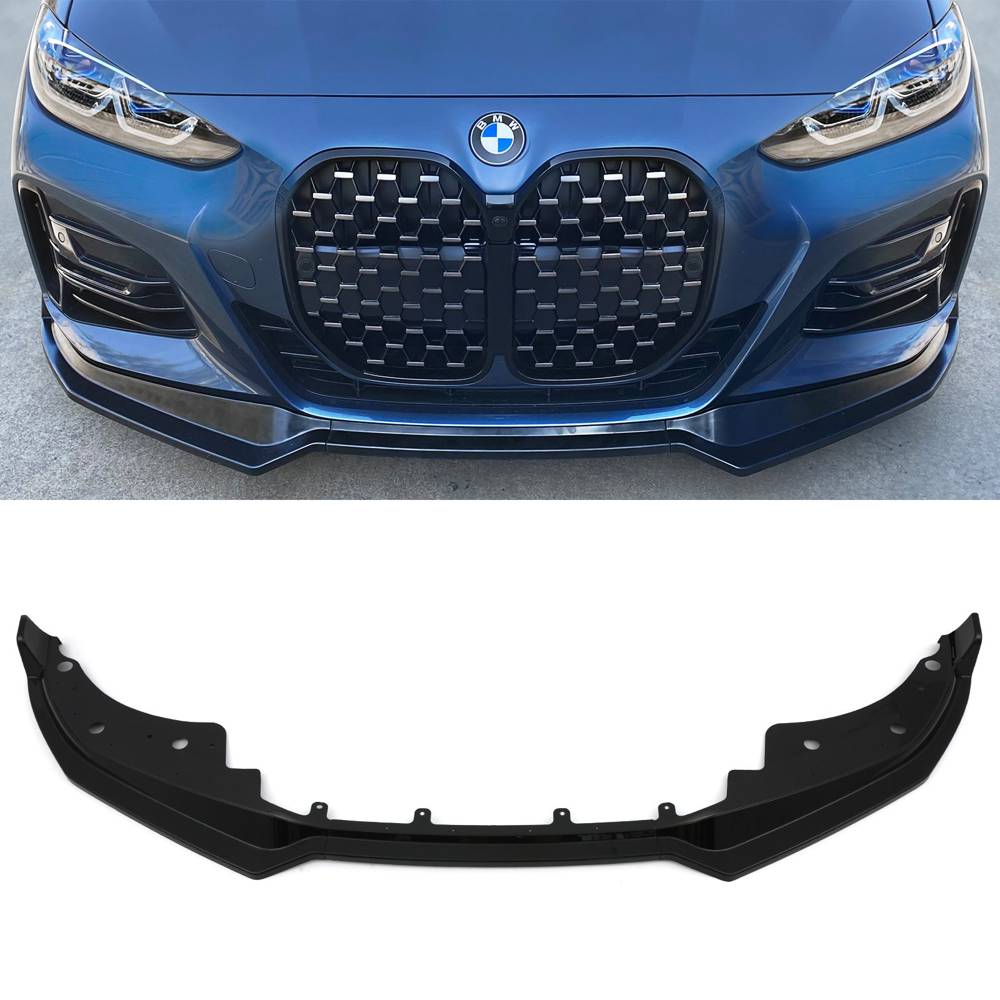 Gloss Black Front Lip Splitter – BMW 4 Series G22 G23 2020+-Gravity Performance