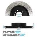 Rear Drilled Grooved 365mm Brake Discs – Range Rover Sport L494 S Se Hse 13-17-Gravity Performance