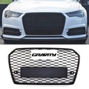 RS6 Style Front Honeycomb Badgeless Grille Black – Audi A6 C7.5 16-18