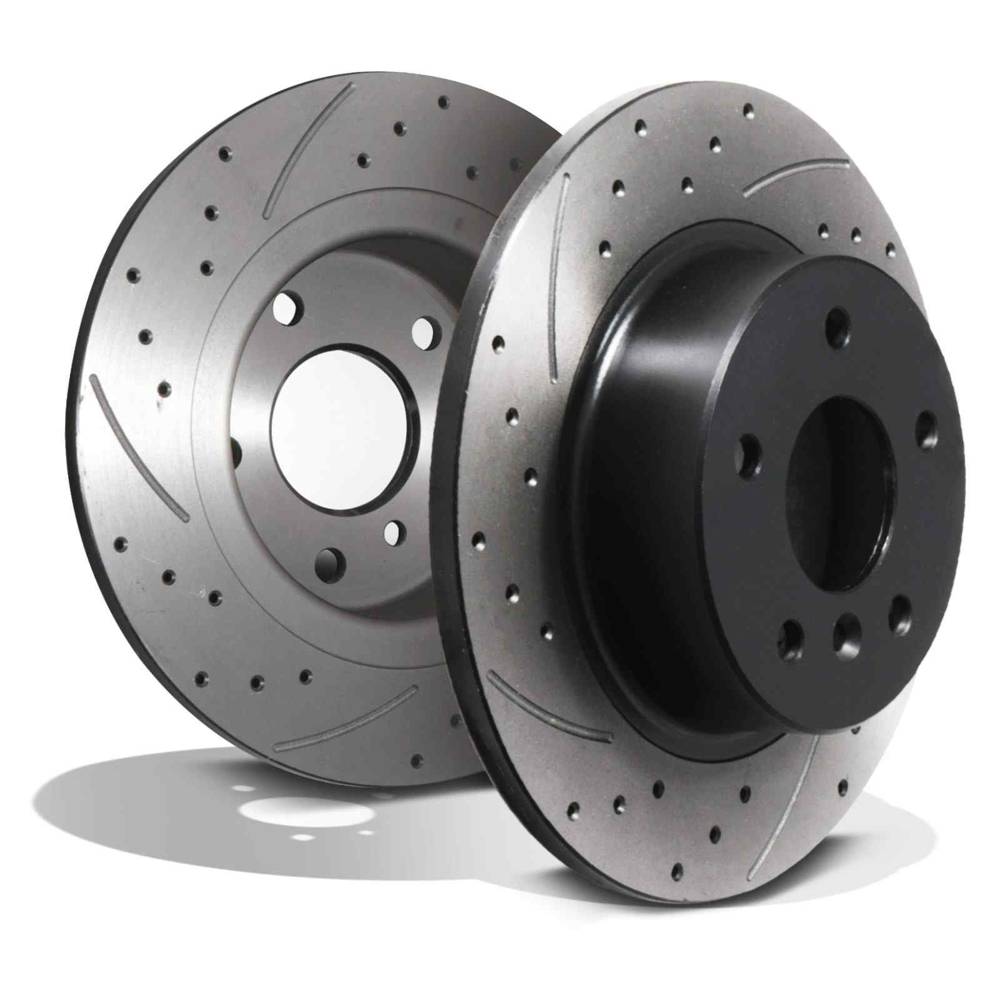 Rear Drilled Grooved 304mm Brake Discs – Range Rover P38 Vogue L322 98-12-Gravity Performance
