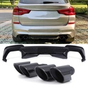 X3M Style Rear Diffuser Gloss Black & Tail Pipes – BMW X3 20i / 30i G01 Pre-LCI 17-21