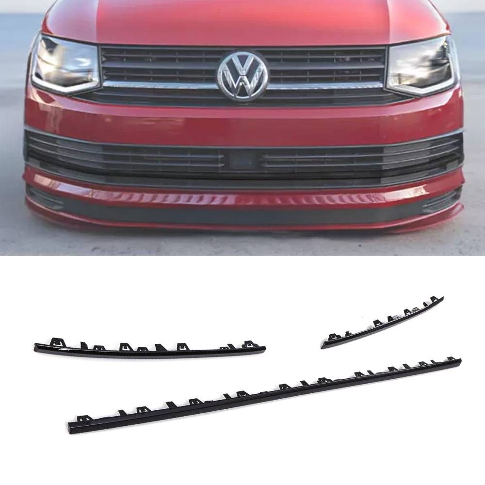 3 Piece Gloss Black Front Bumper Grille Trim – VW Transporter T6 16-19