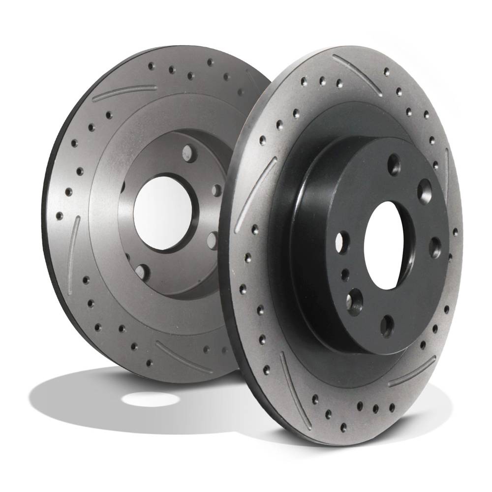 Rear Drilled Grooved 250mm Brake Discs – Mazda 323 MX5 MX-5 MK1 MK2 1.6 1.8-Gravity Performance