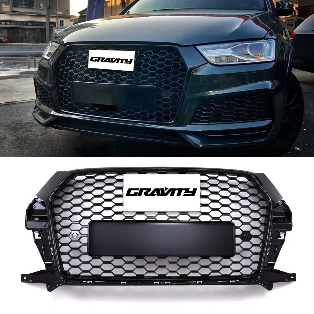 Front RSQ3 Style Grille Gloss Black – Audi Q3 8U Facelift 15-18-Gravity Performance