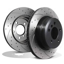 Rear Drilled Grooved 320mm Brake Discs – BMW X5 E70 07-13-Gravity Performance