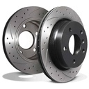 Rear Drilled Grooved 276mm Brake Discs – BMW 3 Series E36 320 323 98-05-Gravity Performance