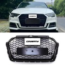 RS3 Style Front Honeycomb Grille Gloss Black – Audi A3 8V 17-20