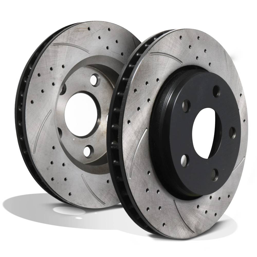 Front Drilled Grooved 345mm Brake Discs – Audi A3 S3 8P 2.5 3.2 V6 Quattro 03-12-Gravity Performance