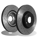 Front Drilled Grooved 285mm Brake Discs – Lancia Chrysler Delta 1.6 Diesel 2008-2014-Gravity Performance