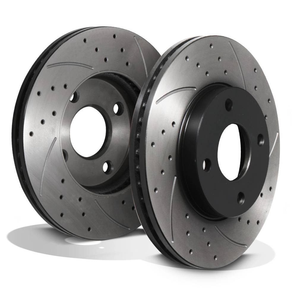 Front Drilled Grooved 262mm Brake Discs – Ford Fiesta MK8 Ecoboost & TDCI 17+-Gravity Performance