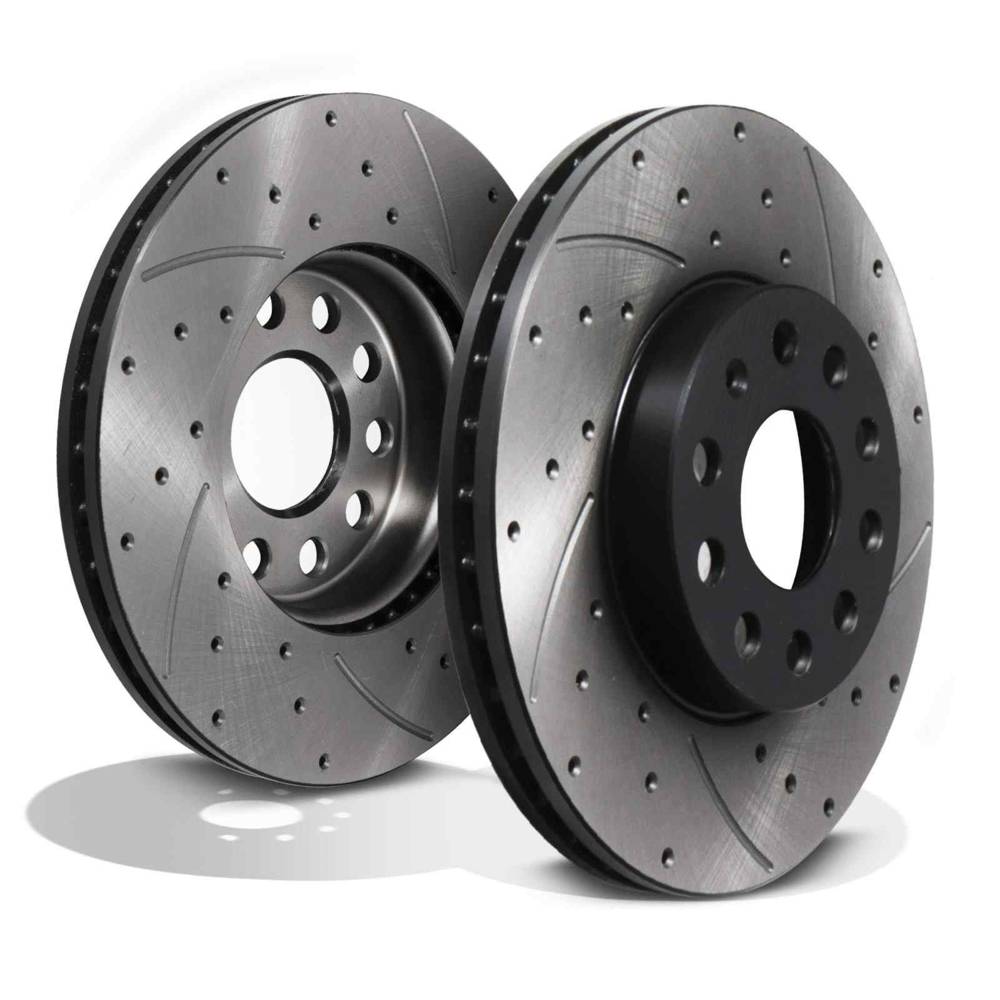 Front Drilled Grooved 288mm Brake Discs – Volkswagen VW Golf MK5 MK6 MK7 04-20