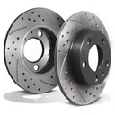 Rear Drilled Grooved 232mm Brake Discs – Volkswagen VW Golf MK4 Bora 1J 97-06-Gravity Performance
