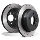 Rear Drilled Grooved 300mm Brake Discs – BMW 3 Series E90 E91 E92 E93 05+-Gravity Performance