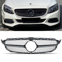 Diamond Style Gloss Black Grille With Camera Hole – Mercedes C Class S205 14-18-Gravity Performance