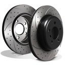 Rear Drilled Grooved 330mm Brake Discs – BMW 5 Series F10 F11 518D 530D 10-17-Gravity Performance