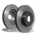 Front Drilled Grooved 277mm Brake Discs – Subaru Impreza GD -ester 98-13-Gravity Performance