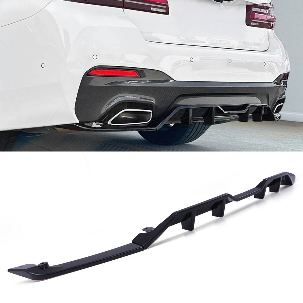Rear Bumper Diffuser Gloss Black – BMW 5 Series LCI Sedan G30 20-23-Gravity Performance