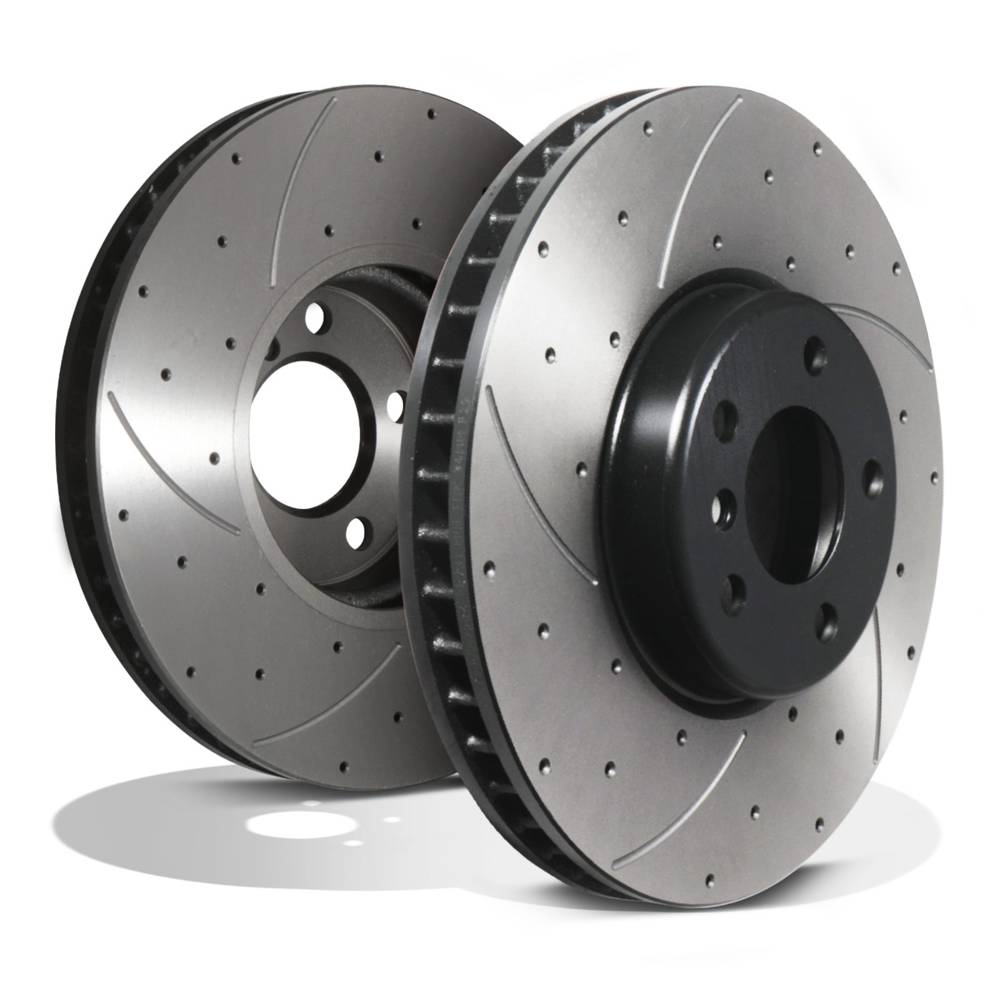 Front Drilled Grooved 348mm Brake Discs – BMW 7 Series F01 F02 730D 740D 740I-Gravity Performance