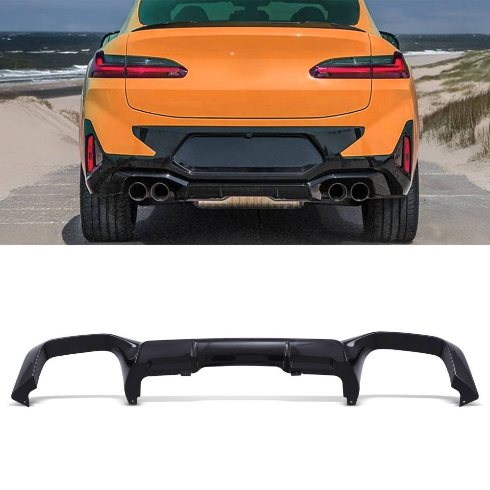 X4M Style Rear Diffuser Gloss Black – BMW X4 G02 LCI 2022+