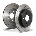 Rear Drilled Grooved Brake Discs 271mm – Ford Focus MK3 1.6 2.0 ST Ecoboost 10-18-Gravity Performance