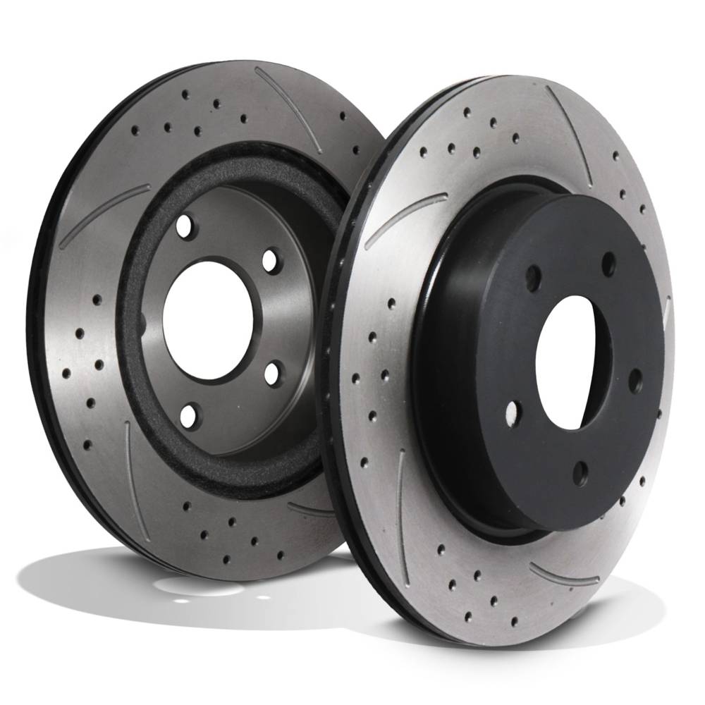 Rear Drilled Grooved Vented 292mm Brake Discs – Nissan Skyline V35 2003-2007-Gravity Performance