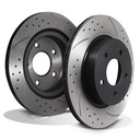 Rear Drilled Grooved Vented 292mm Brake Discs – Nissan Skyline V35 2003-2007-Gravity Performance