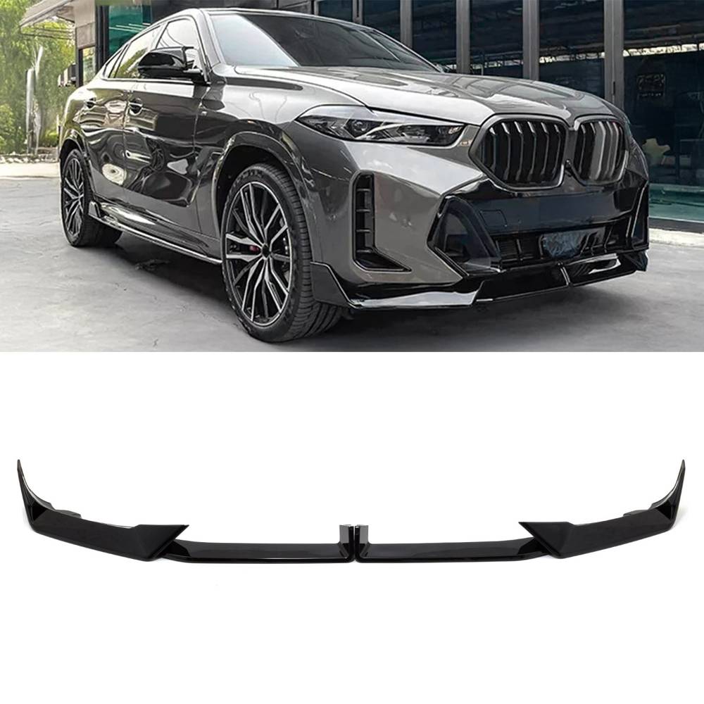 Front Bumper Splitter Lip Gloss Black – BMW X6 G06 LCI 2023+