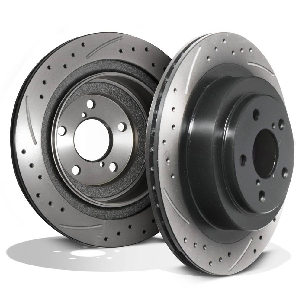 Rear Drilled Grooved 290mm 5X100 Brake Discs – Subaru Impreza Legacy WRX 00-09-Gravity Performance