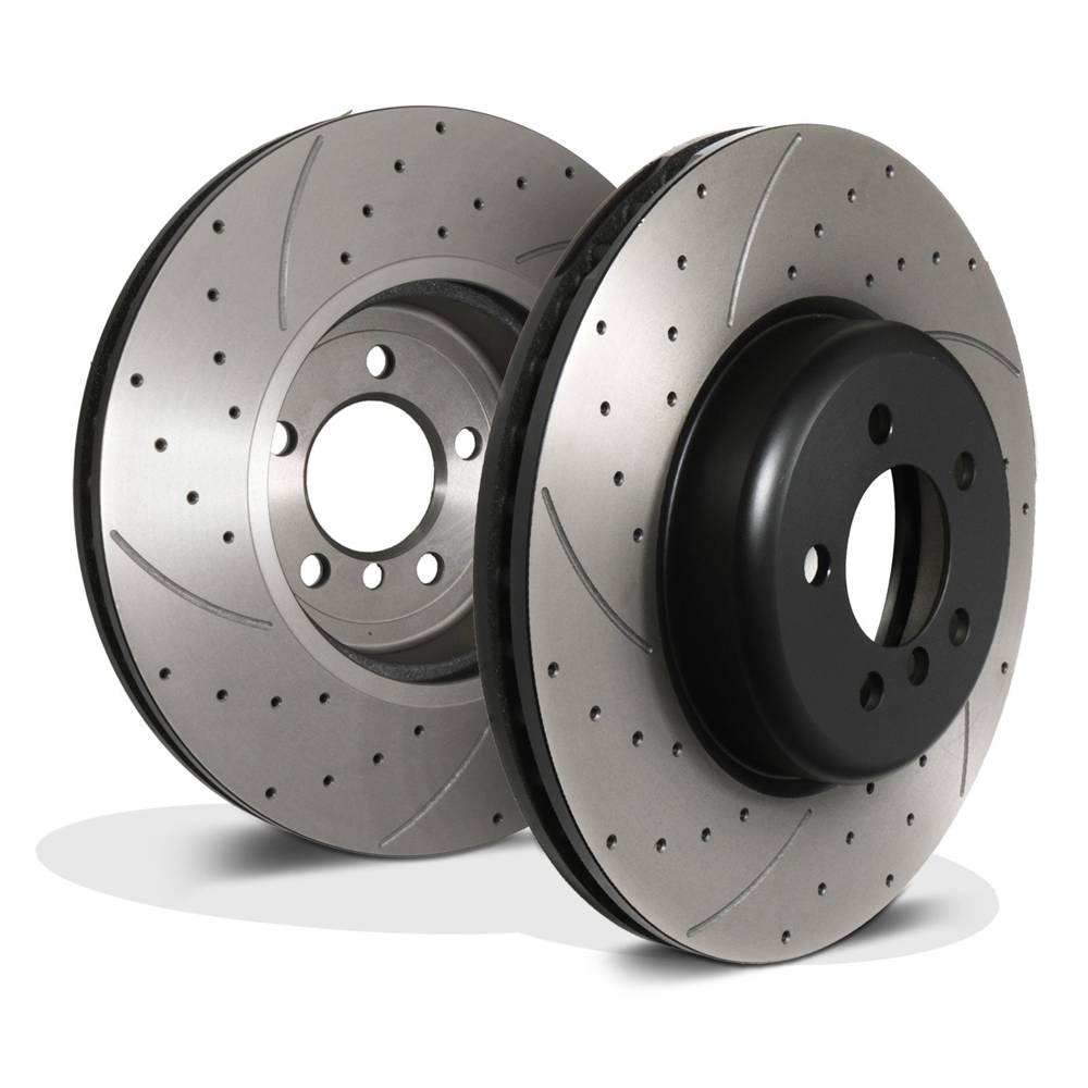 Front Drilled Grooved 370mm Brake Discs – BMW F32 F33 4 Series 435I Xdrive 13-16-Gravity Performance