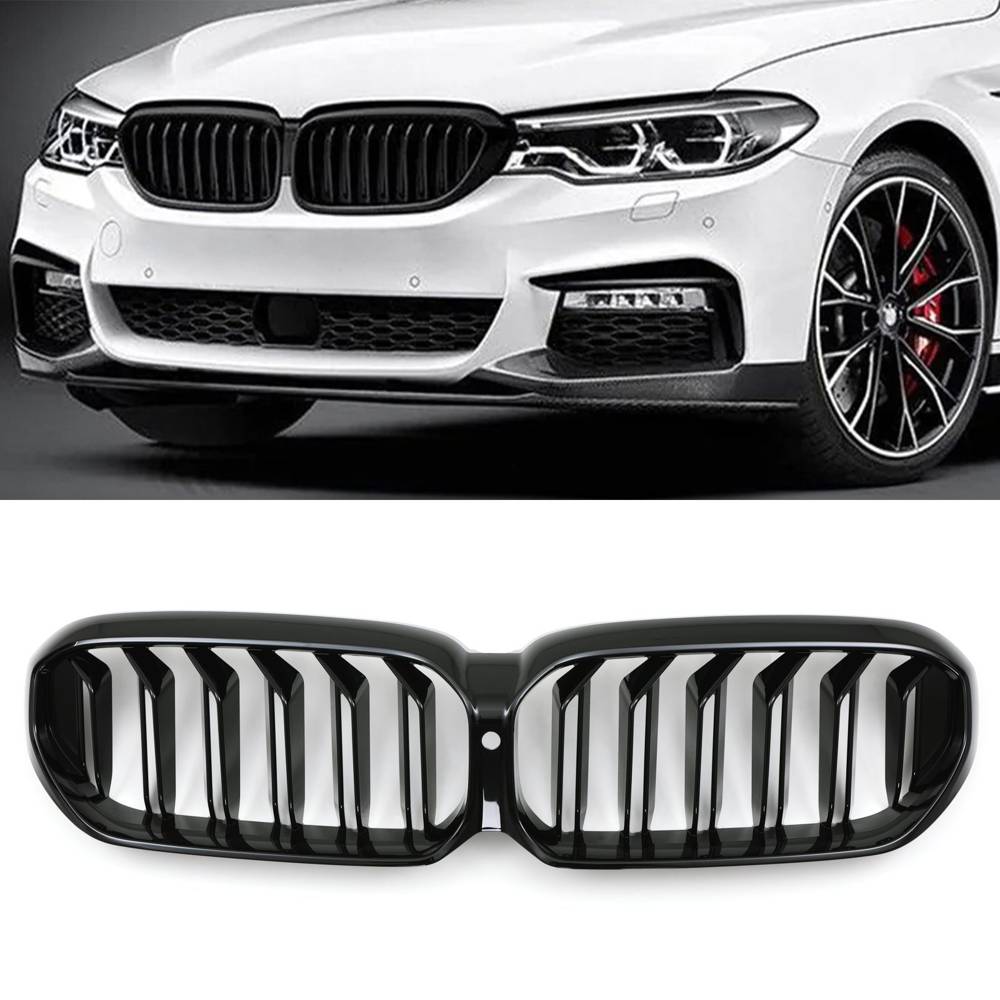 Gloss Black Front Kidney Grilles – BMW 5 Series G30 LCI 21-24-Gravity Performance