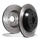 Rear Drilled Grooved 302mm Brake Discs – Range Rover Evoque L538 11-19-Gravity Performance