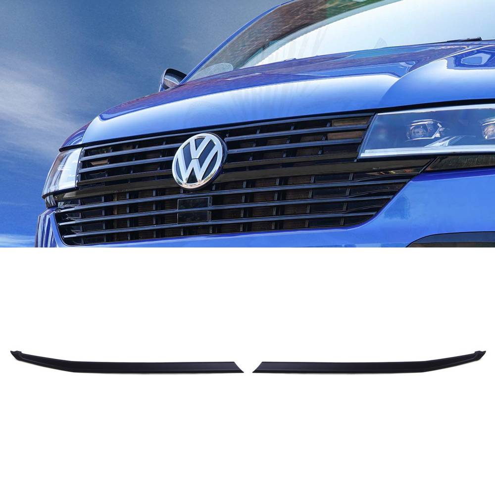 Matte Black 2 Piece Long Upper Grille Trims – VW Transporter T6.1 19-24-Gravity Performance