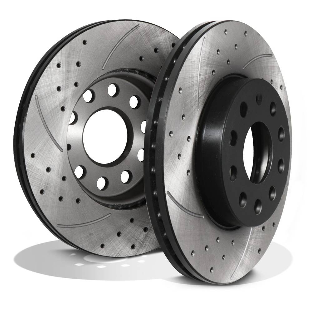 Front Drilled Vented 276mm Brake Discs – VW Golf MK7 1.2 1.6 2.0 TDI TSI 2013+-Gravity Performance
