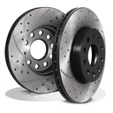 Front Drilled Vented 276mm Brake Discs – VW Golf MK7 1.2 1.6 2.0 TDI TSI 2013+-Gravity Performance