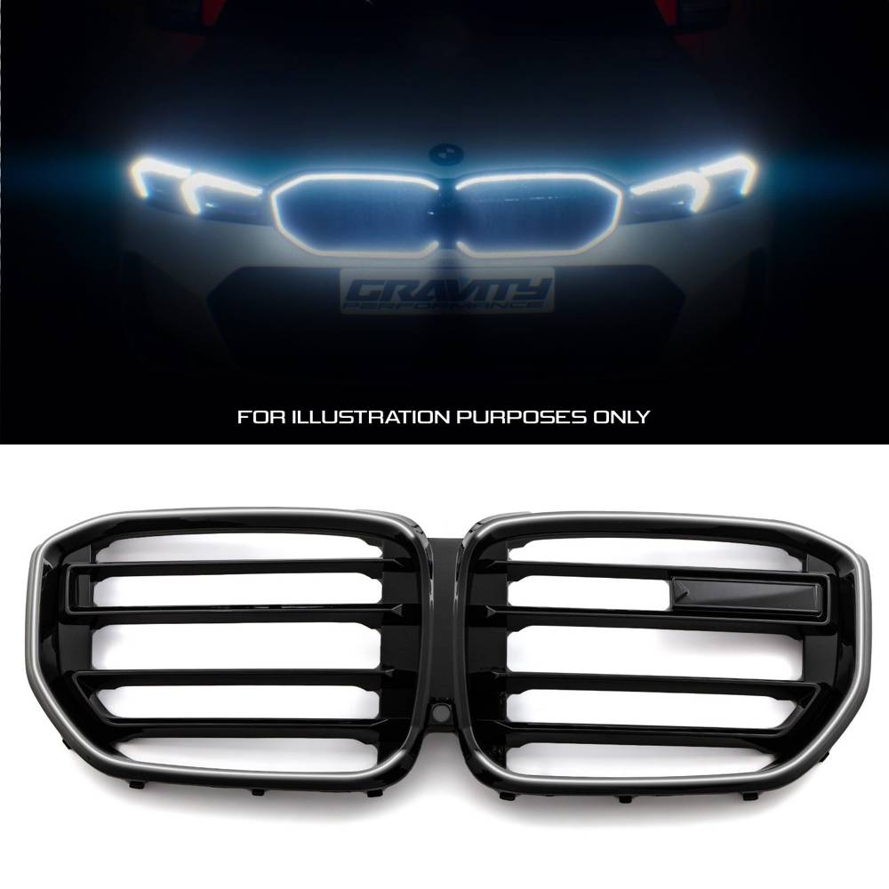 Gloss Black LED Front Grille – BMW X5M F95 2019+-Gravity Performance