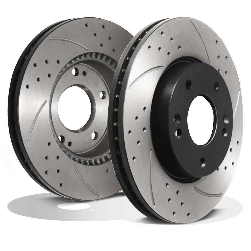 Front Drilled Grooved 280mm Brake Discs – Hyundai Coupe GK 2.0 2.7 2001-2009-Gravity Performance