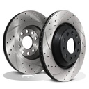 Rear Drilled Grooved 310mm Brake Discs VW Golf MK6 MK7 MK8 GTI GTD R 2.0 TSI 13+-Gravity Performance