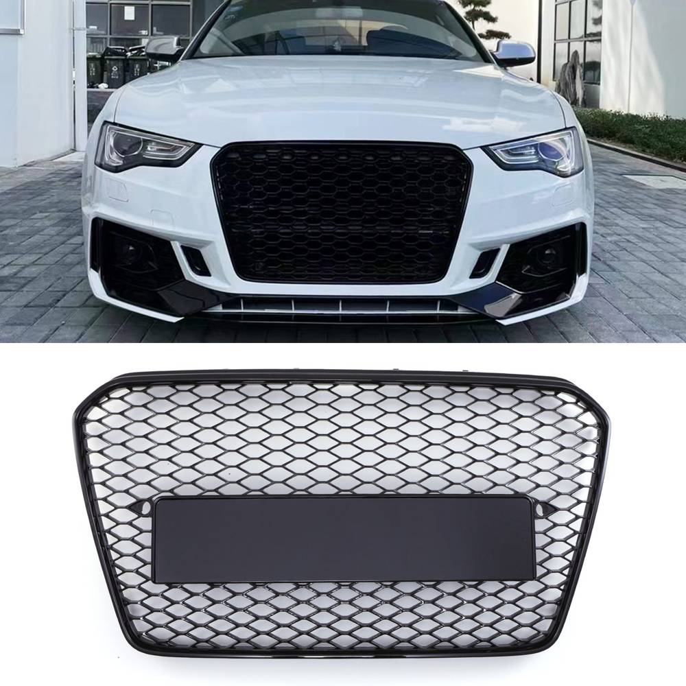 RS5 Style Front Honeycomb Badgeless Grille Black – Audi A5 B8.5 8T 12-16