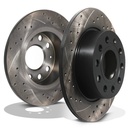 Rear Grooved Drilled 253mm Brake Discs – Skoda Octavia 1.2 1.4 1.8 2.0 TDI TSI-Gravity Performance