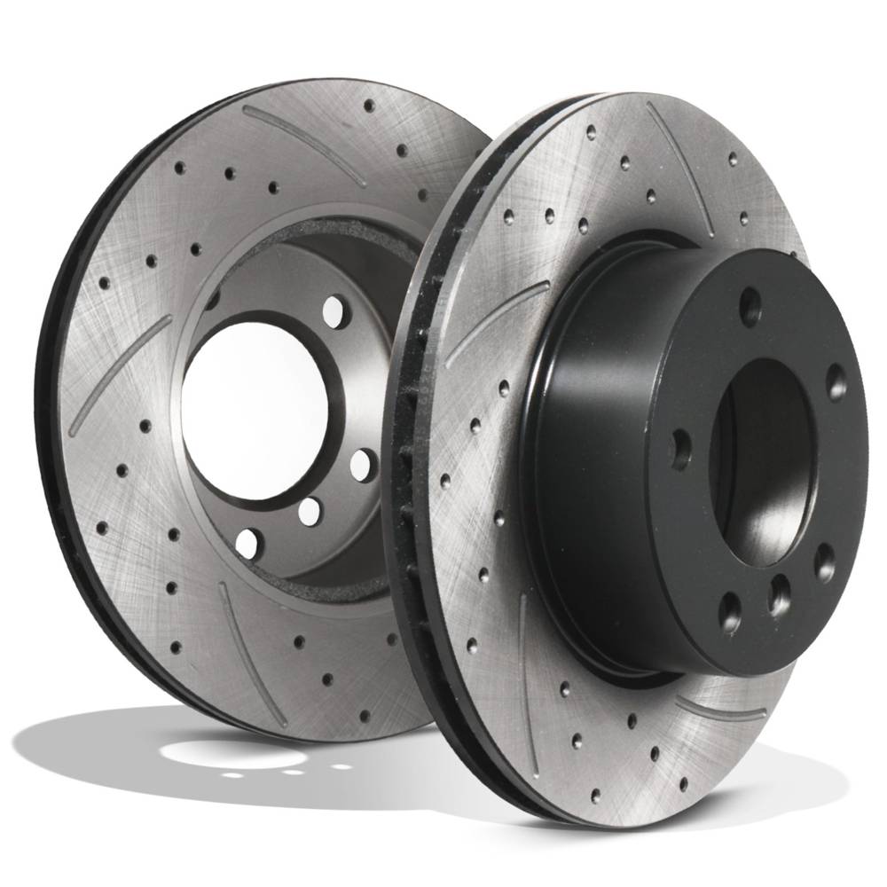 Front Drilled Grooved 284mm Brake Discs – BMW 1 Series E81 E87 116D 118D 04-11-Gravity Performance