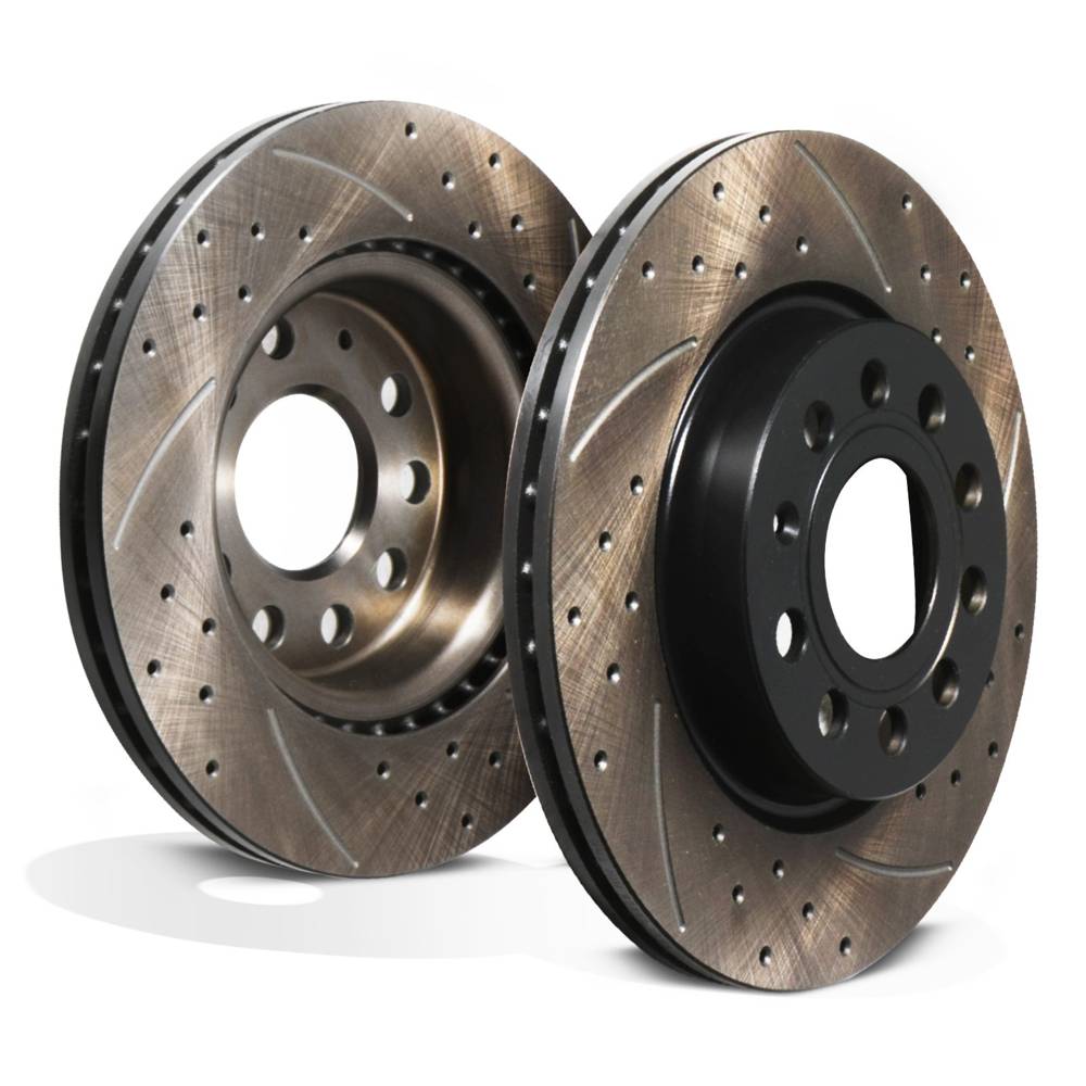 Front Drilled Grooved 280mm Brake Discs – VW Golf MK5 MK6 1.4 1.6 2.0 TFSI GTI-Gravity Performance