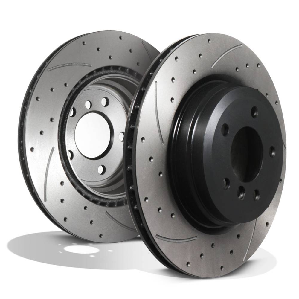 Rear Drilled Grooved Vented 336mm Brake Discs – BMW 3 Series E90 E92 04-13-Gravity Performance