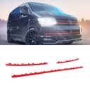 3 Piece Red Front Bumper Grille Trim – VW Transporter T6 16-19