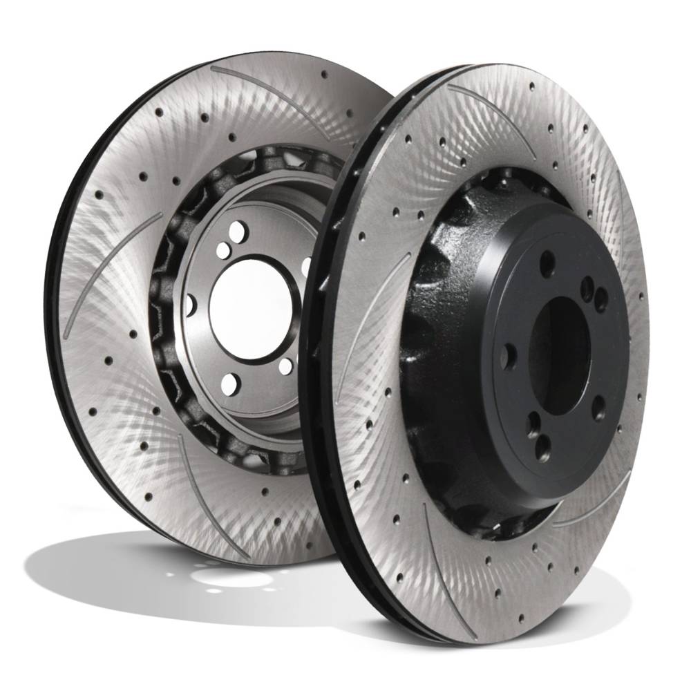 Rear Drilled Grooved Vented 370mm Brake Discs – BMW F82 M4 14-20-Gravity Performance