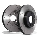 Front Drilled Grooved 308mm Brake Discs – Volkswagen VW Transporter & Multivan T5 03-15-Gravity Performance