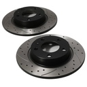 Rear Grooved Drilled 264mm Brake Discs – Vauxhall Opel Corsa D CDTI 1.6 VXR T